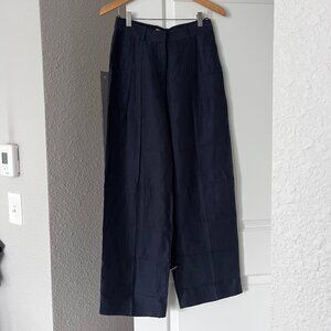 Aritzia Babaton Revue Linen Pant Dark Night Navy Size 4